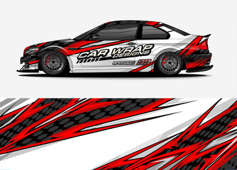 car wrap design. simple lines with abstract background vector concept for vehicle vinyl wrap and automotive decal livery
