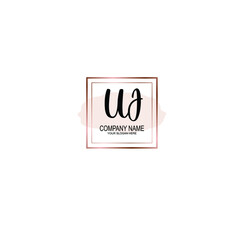 Letter UJ Beautiful handwriting logo