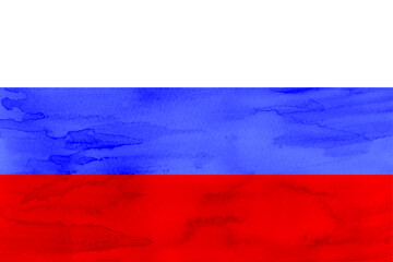 ロシア　 国旗　水彩　和紙
