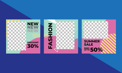 Editable fashion sale social media post design template
