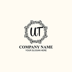 Letter UT Beautiful handwriting logo