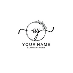 Letter UY Beautiful handwriting logo