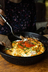 omelette with vegetables
