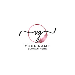 Letter VG Beautiful handwriting logo