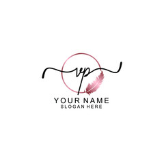 Letter VP Beautiful handwriting logo