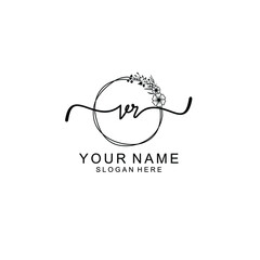 Letter VR Beautiful handwriting logo