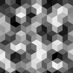 Seamless texture gray hex grid. Vector Illustration.