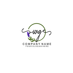 Letter WG Beautiful handwriting logo