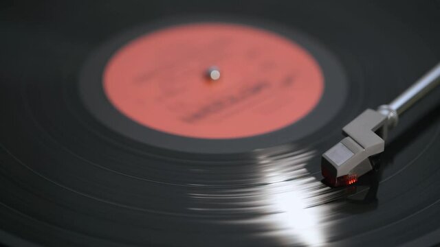 Old retro vinyl record, vintage turntable.