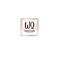 Letter WQ Beautiful handwriting logo