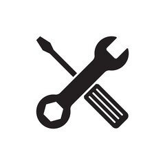 Wrench and Screwdriver icon. Tools vector icon