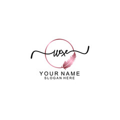 Letter WX Beautiful handwriting logo