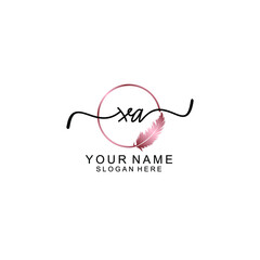 Letter XA Beautiful handwriting logo