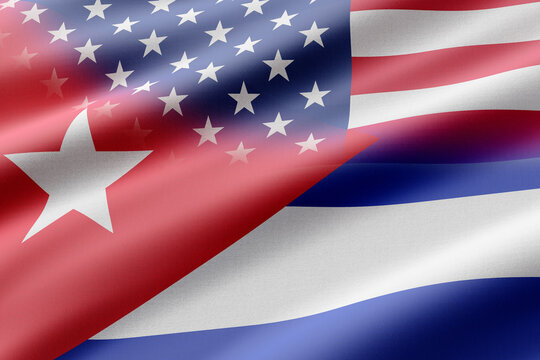 Usa and Cuba flags