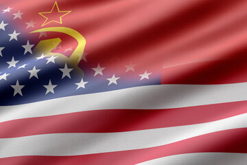 USSR and USA flags