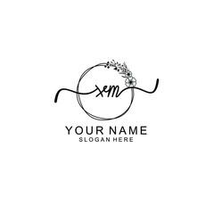 Letter XM Beautiful handwriting logo
