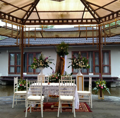 photo of the wedding venue beside the fish pond