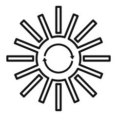 Recycle solar energy icon. Outline recycle solar energy vector icon for web design isolated on white background