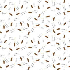 Jewish Shabbat seamless pattern, Shabbat candles, Kiddush cup and Challah pattern on White background