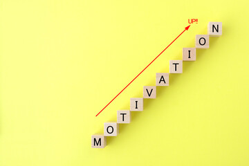 MOTIVATIONと書かれた文字ブロック―モチベーションアップイメージ