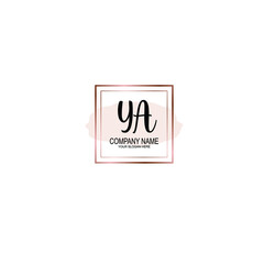 Fototapeta na wymiar Letter YA Beautiful handwriting logo
