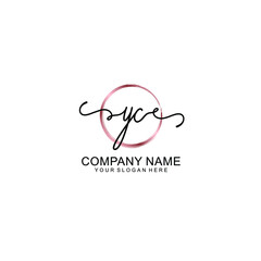 Letter YC Beautiful handwriting logo