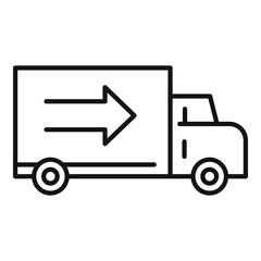 Delivery truck icon. Outline delivery truck vector icon for web design isolated on white background