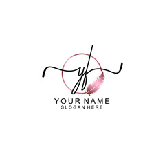 Letter YF Beautiful handwriting logo