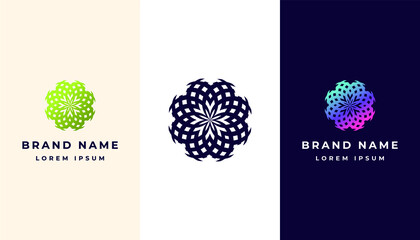 Abstract elegant flower logo icon vector design. Universal creative premium symbol. Graceful jewel vector sign.
