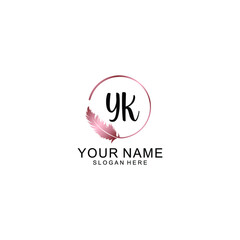 Letter YK Beautiful handwriting logo