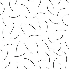 Seamless  pattern irregular abstract background repeat stripes strokes black on white backdrop cover vector illustration