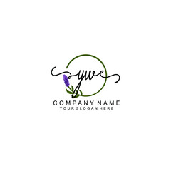 Letter YW Beautiful handwriting logo