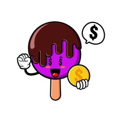 cute ice cream ccartoon mascot character