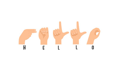 sign language of speaking hello concept. © solthanya