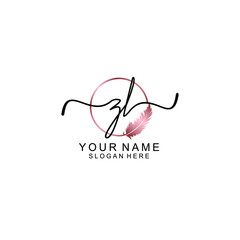 Letter ZL Beautiful handwriting logo