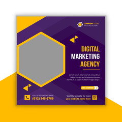 Obraz premium Digital marketing social media post and corporate business social media banner
