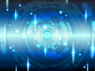 Vector background created by several objects in blue technology theme