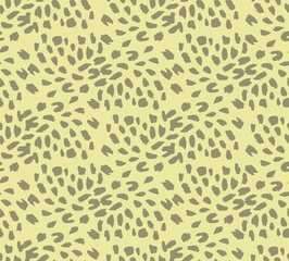 Animal cat print hand drawing for fabric. Vector seamless pattern.
