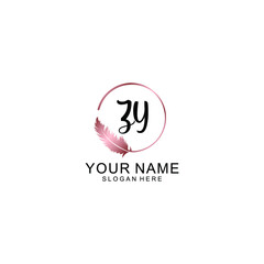 Letter ZY Beautiful handwriting logo