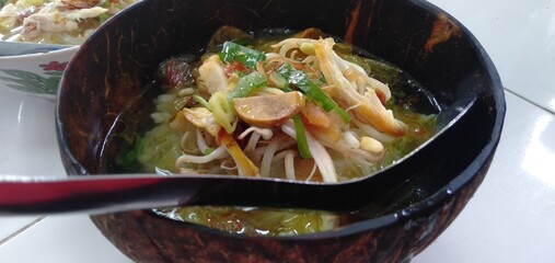 chicken soap from indonesian food is delicious 