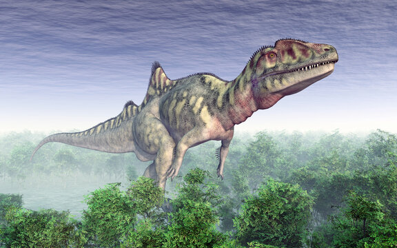 Dinosaurier Concavenator im Urwald
