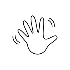 linear black palm icon