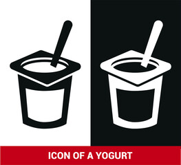 Vector image. Icon of a yogurt.