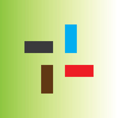 Plus with with color energy element symbol water, fire, wood, metal, and earth logo design vector