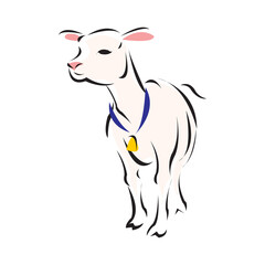 Cute cartoon goat vector illustration isolated on a white background in EPS10