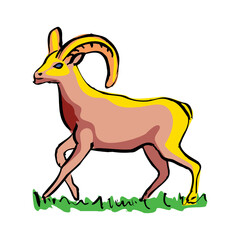 Cute cartoon goat vector illustration isolated on a white background in EPS10