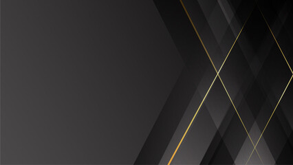 Modern black background corporate with gold lines