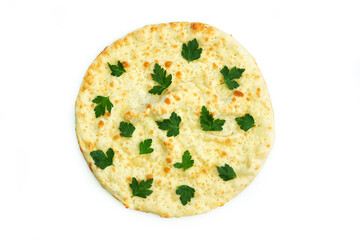 focaccio with parsley isolate tortilla with cheese