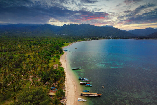 Aerial view of Sire beach, Lombok, Indonesia