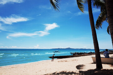 Beach, sky and sea with beautiful nature and fresh air.